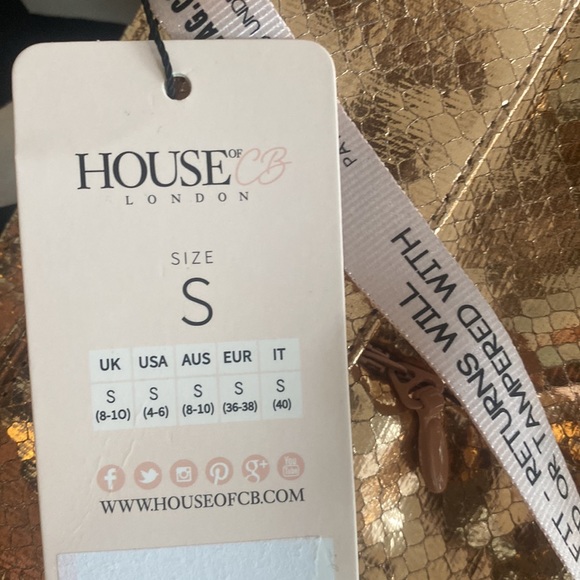 House of CB textured gold vegan leather skirt - Picture 5 of 5